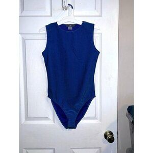 Vintage GAP Sleeveless  Bodysuit Leotard Blue Shimmer Irisdescent Sz M
